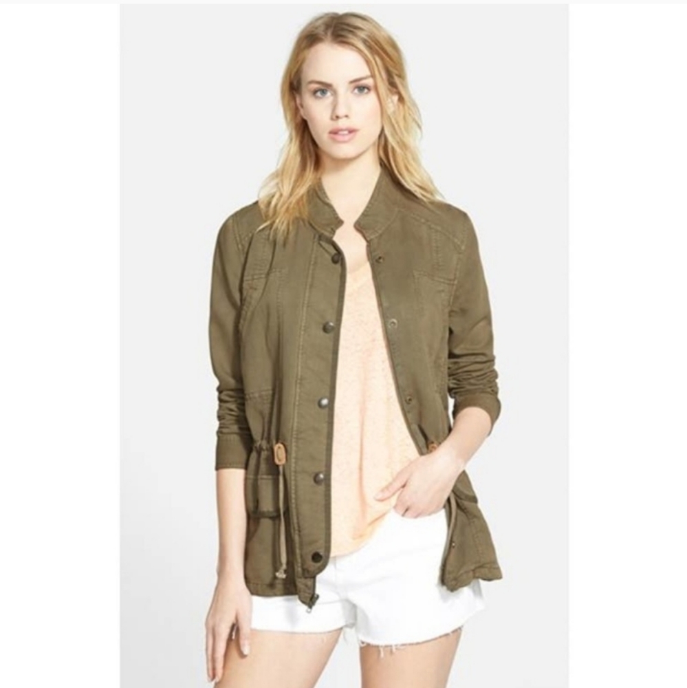 🌸 Hinge Seattle Olive Green Utility Military Jacket Size Small